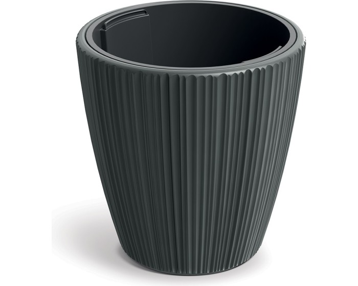 Plastový květináč OROS tmavě šedý matný