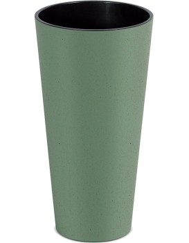 Plastový květináč Tubusy Slim Eco Wood 25 cm zelený