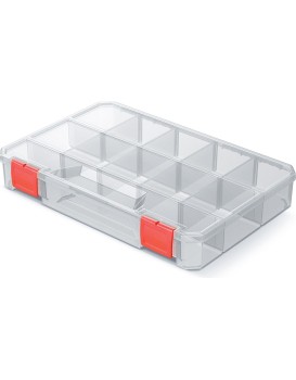 Organizér RQS BOX 27,5x18,6x4,1 cm transparentní/červený