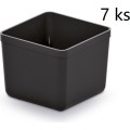 Sada úložných boxů 7 ks UNITEX 5,5 x 5,5 x 16,5 cm černá