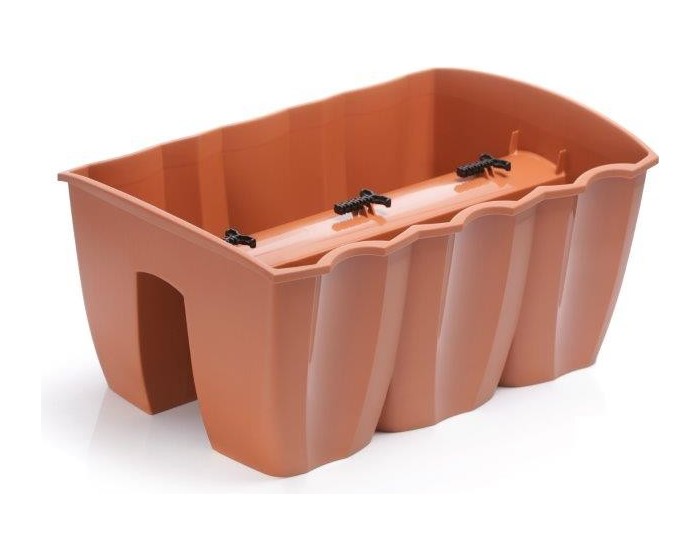 Truhlík na zábradlí CROWL terakota 39,3cm