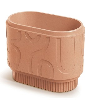 Plastový květináč FOLKAS ROUNDOS CASE terakota