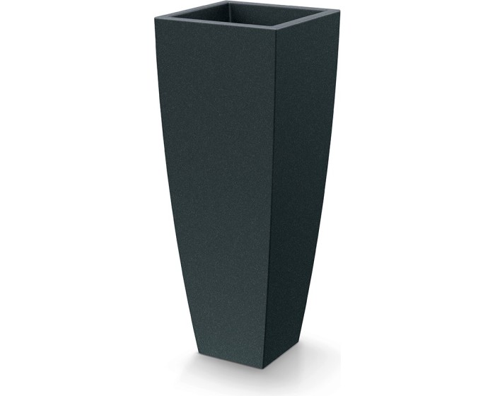 Plastový květináč MOODAS SQUARE HIGH 40 cm tmavě šedý