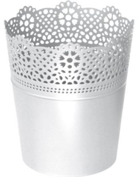 Květináč s krajkou Lace bílý
