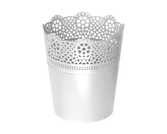 Květináč s krajkou Lace bílý