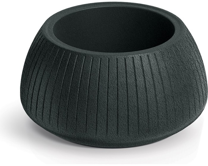 Plastový květináč COROS BOWL tmavě šedý
