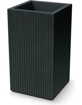 Plastový květináč COROS SQUARE HIGH 40 cm tmavě šedý