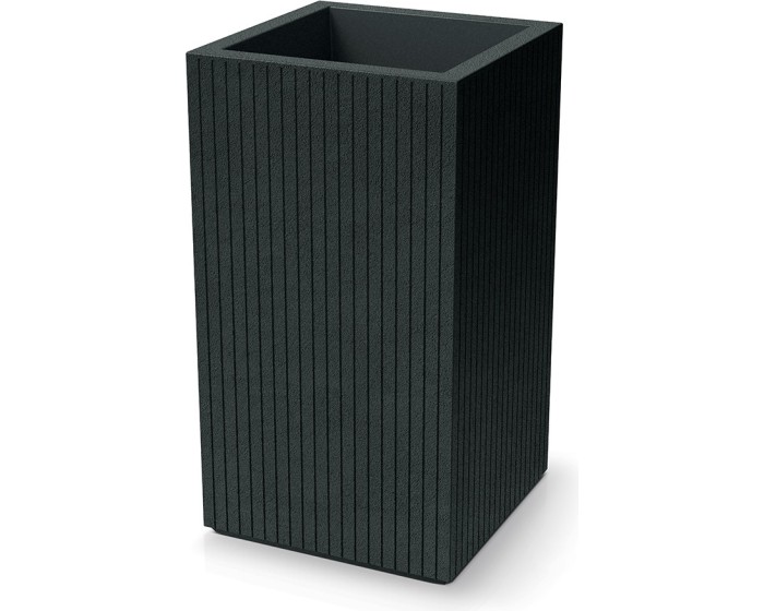 Plastový květináč COROS SQUARE HIGH 40 cm tmavě šedý