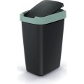 Odpadkový koš COMPACTO FLAS s víkem černý/světle zelený