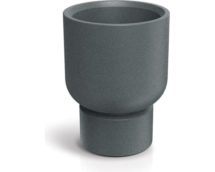 Plastový květináč MOLTAS BASE ROUND MIDL 40 cm granitově šedý