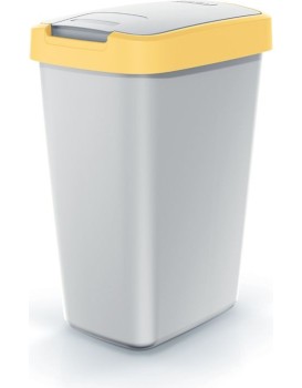 Odpadkový koš COMPACTO FLAS popelavě šedý/žlutý