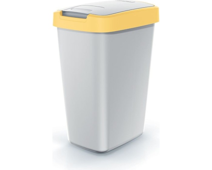 Odpadkový koš COMPACTO FLAS popelavě šedý/žlutý