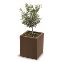 Plastový květináč CUBLASO SQUARE SLIM 29 cm hnědý