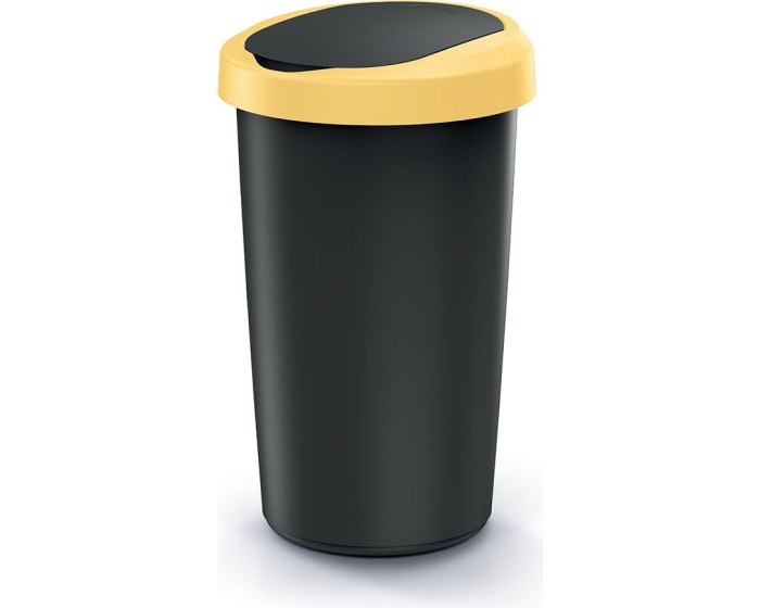 Odpadkový koš COMPACTO FLAS 50 L černý/světle žlutý