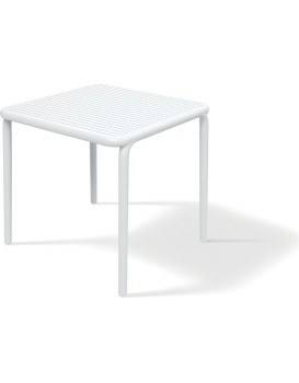 Zahradní jídelní stůl BRENES 79,5x79,5x75,5 cm bílý