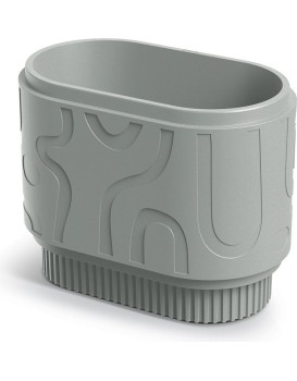 Plastový květináč FOLKAS ROUNDOS CASE betonově šedý