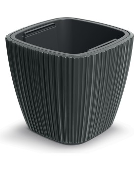 Plastový květináč OROS LITTLE tmavě šedý
