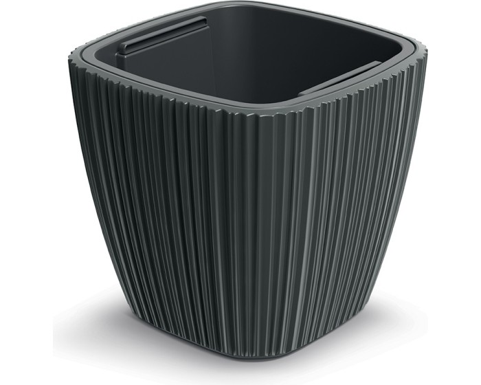 Plastový květináč OROS LITTLE tmavě šedý