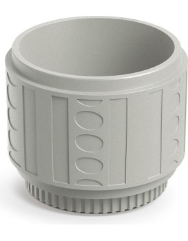 Plastový květináč FOLKAS ROUNDOS betonově šedý