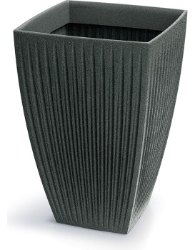 Vysoký květináč LATIE SQUAR I 40 cm granitově černý