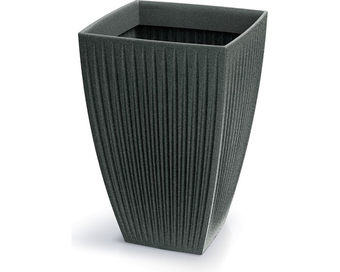 Vysoký květináč LATIE SQUAR I 40 cm granitově černý