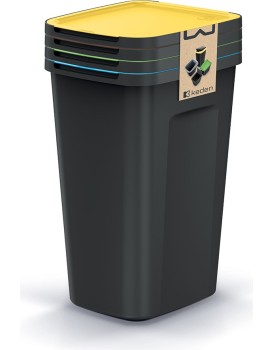 Sada odpadkových košů COMPACTO FLAS 4x 50 L černá