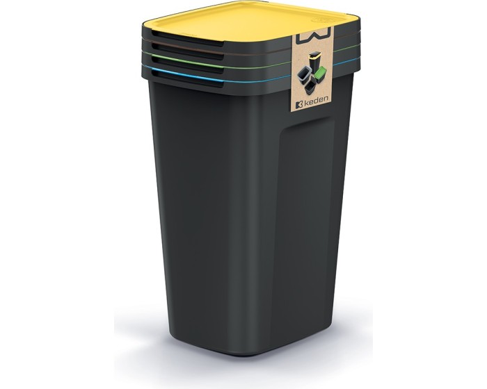 Sada odpadkových košů COMPACTO FLAS 4x 50 L černá