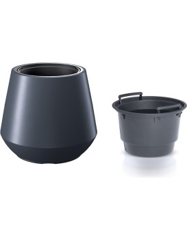 Květináč s vkladem HERO antracit 39,5cm