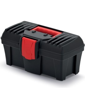 Plastový kufr na nářadí CALIDER 30 cm černo-červený