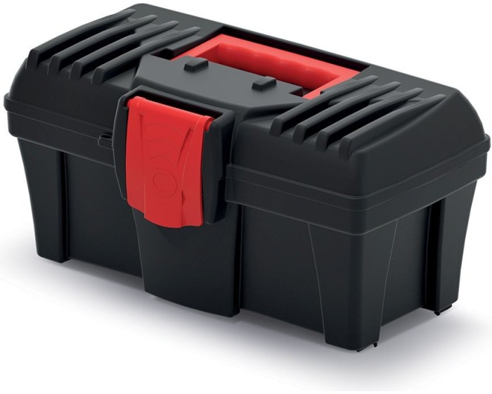 Plastový kufr na nářadí CALIDER 30 cm černo-červený
