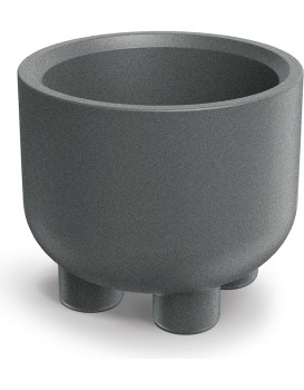 Plastový květináč s nožičkami MOLTAN ROUND granitově šedý