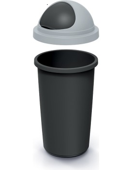 Odpadkový koš COMPACTO ROLL 50 L černý/světle šedý