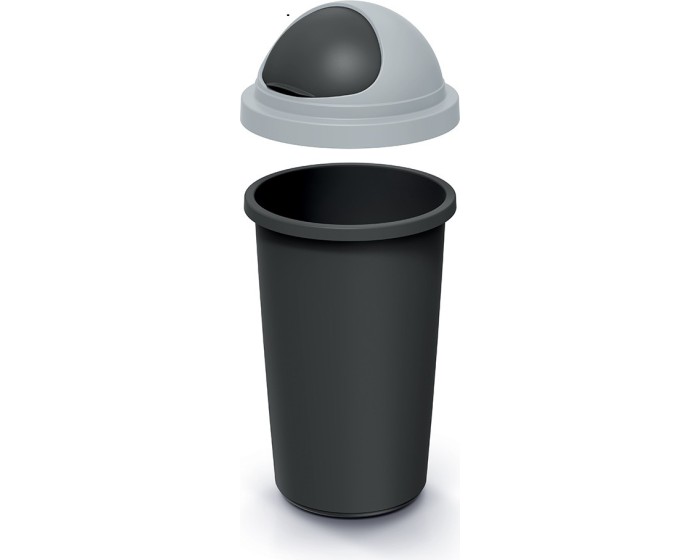 Odpadkový koš COMPACTO ROLL 50 L černý/světle šedý