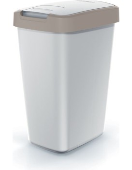 Odpadkový koš COMPACTO FLAS s víkem popelavě šedý/světle hnědý