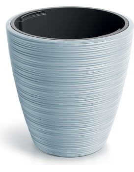 Plastový květináč Venas Round světle šedý