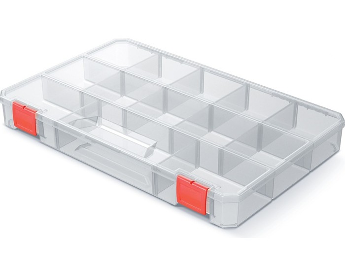 Organizér RQS BOX 35,5x23x4,1 cm transparentní/červený