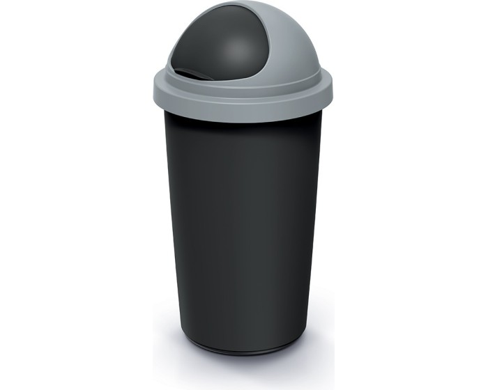 Odpadkový koš COMPACTO ROLL 60 L černý/světle šedý