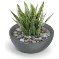Plastový květináč MOLIOS BOWLS granitově šedý