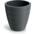 Plastový květináč Venas Round tmavě šedý
