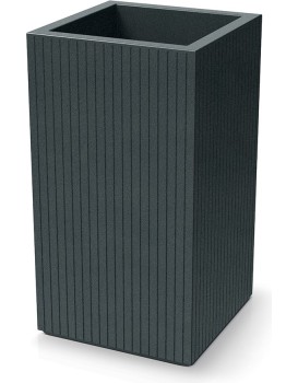 Plastový květináč COROS SQUARE HIGH 40 cm grafitový