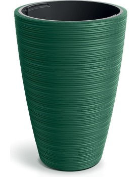 Plastový květináč Venas Round tmavě zelený II