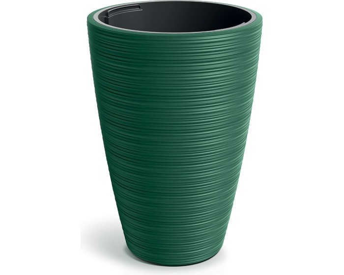 Plastový květináč Venas Round tmavě zelený II