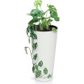 Plastový květináč TUBUS Slim Eco Wood 20 cm hnědý 