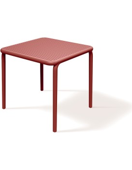 Zahradní jídelní stůl BRENES 79,5x79,5x75,5 cm retro červený