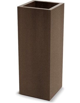Plastový květináč CUBLASO SQUARE SLIM 29 cm hnědý