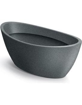 Plastový květináč ARIAS OVAL granitově šedý