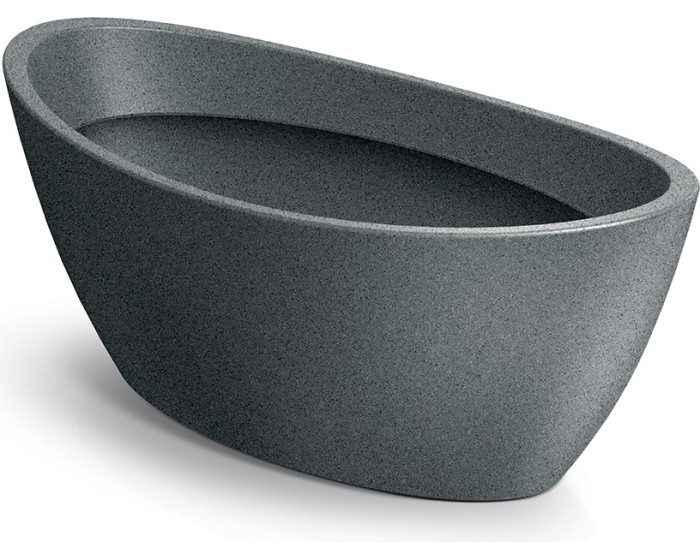 Plastový květináč ARIAS OVAL granitově šedý