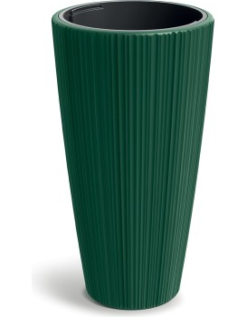 Plastový květináč OROS 39 cm tmavě zelený matný
