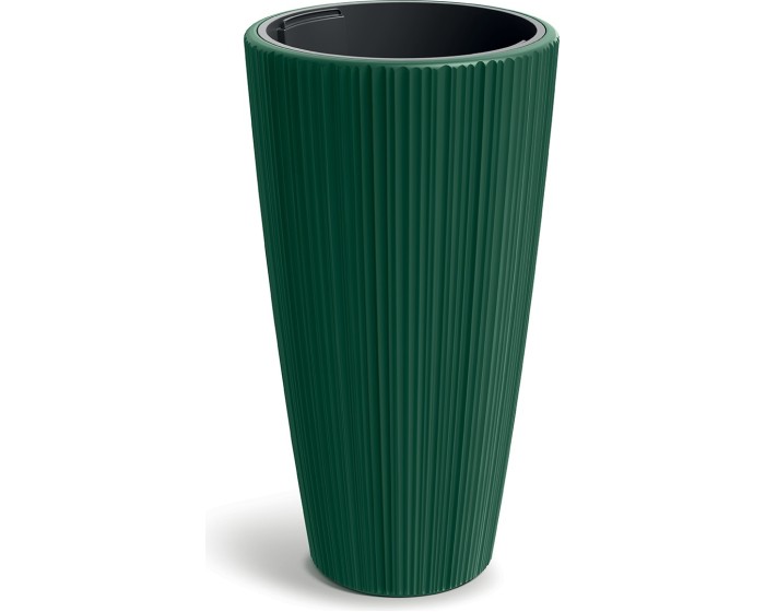Plastový květináč OROS 39 cm tmavě zelený matný