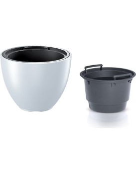 Plastový květináč s vložkou HEOS II bílý